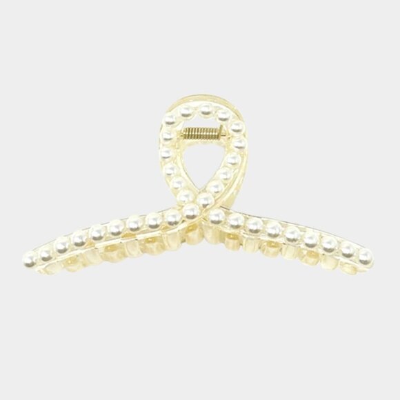 NEW Pearl Clear White Hair Claw Clip - Picture 3 of 8